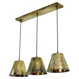Map Room 3 Light pendant by the limehouse lamp co